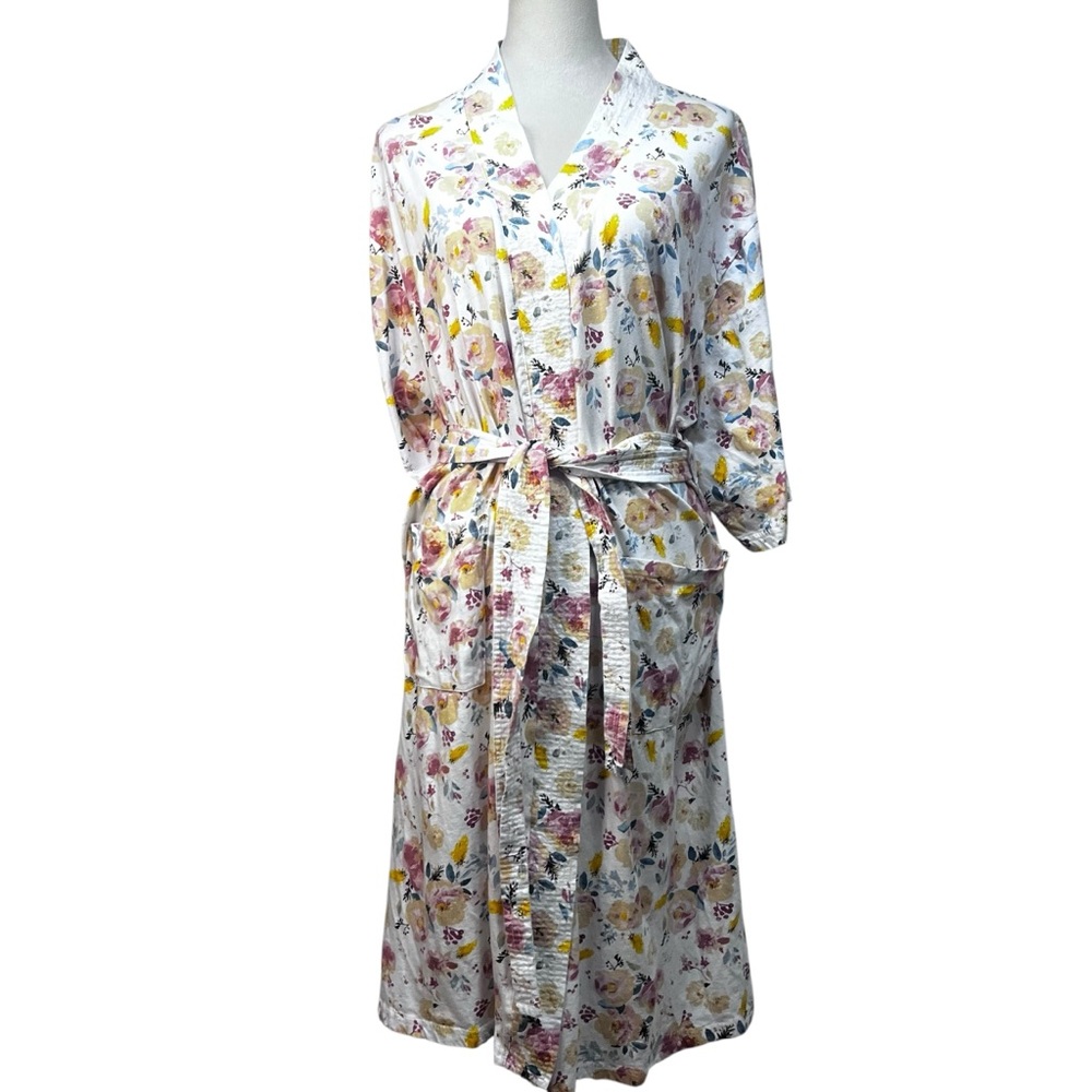 Vermont Country Store Cottagecore Floral Cotton Robe Vintage Style Housecoat Med